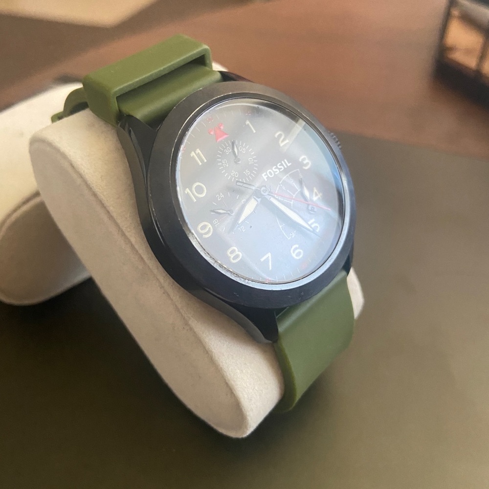 Aeroflite Multi-Function Black Dial Olive Silicon… - image 4